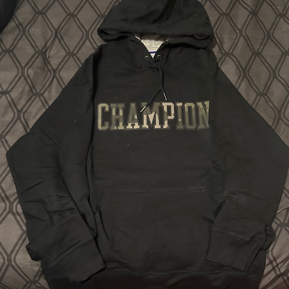 Champion Black and Gray Men's Hoodie